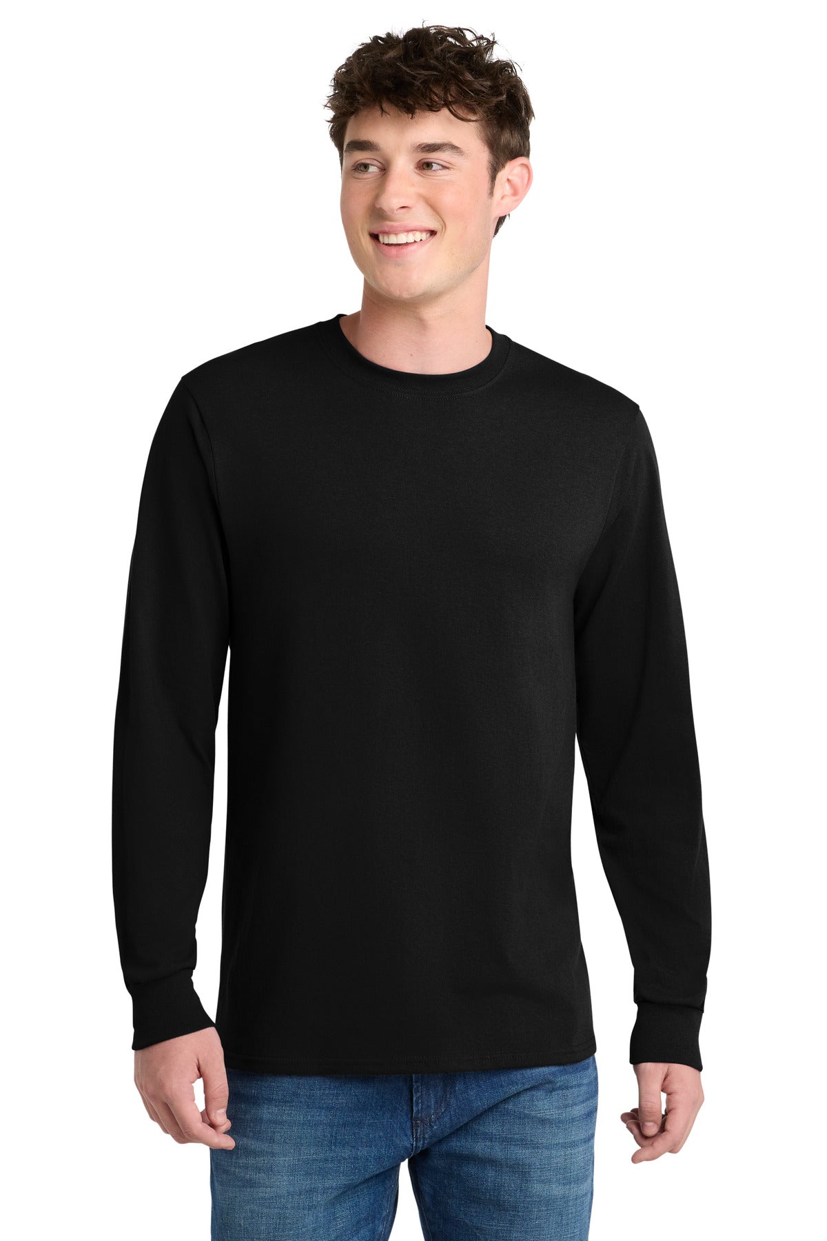 Custom Embroidered Port & Co T-Shirts  in Jet Black