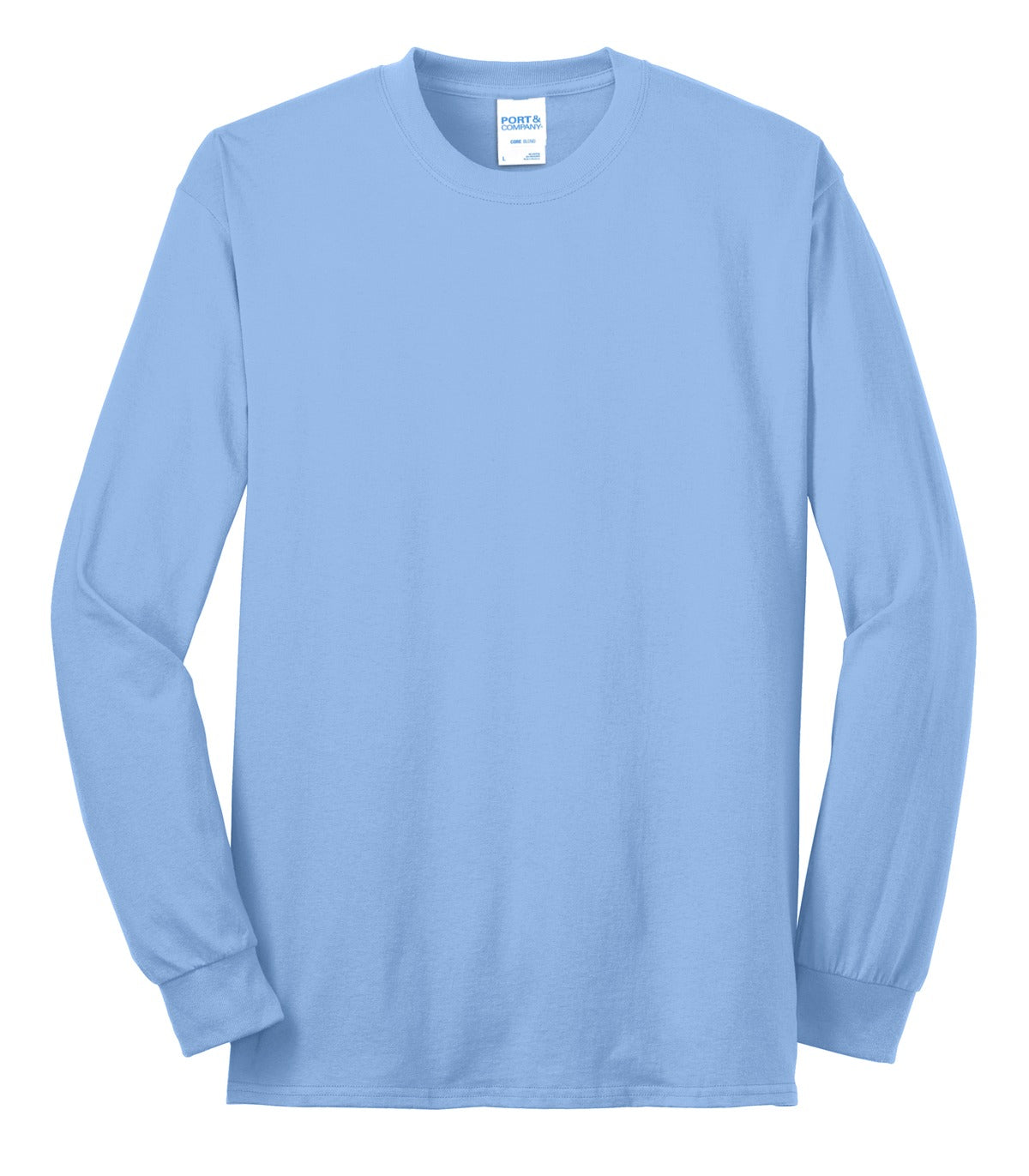 Custom Embroidered Port & Co T-Shirts  in Light Blue