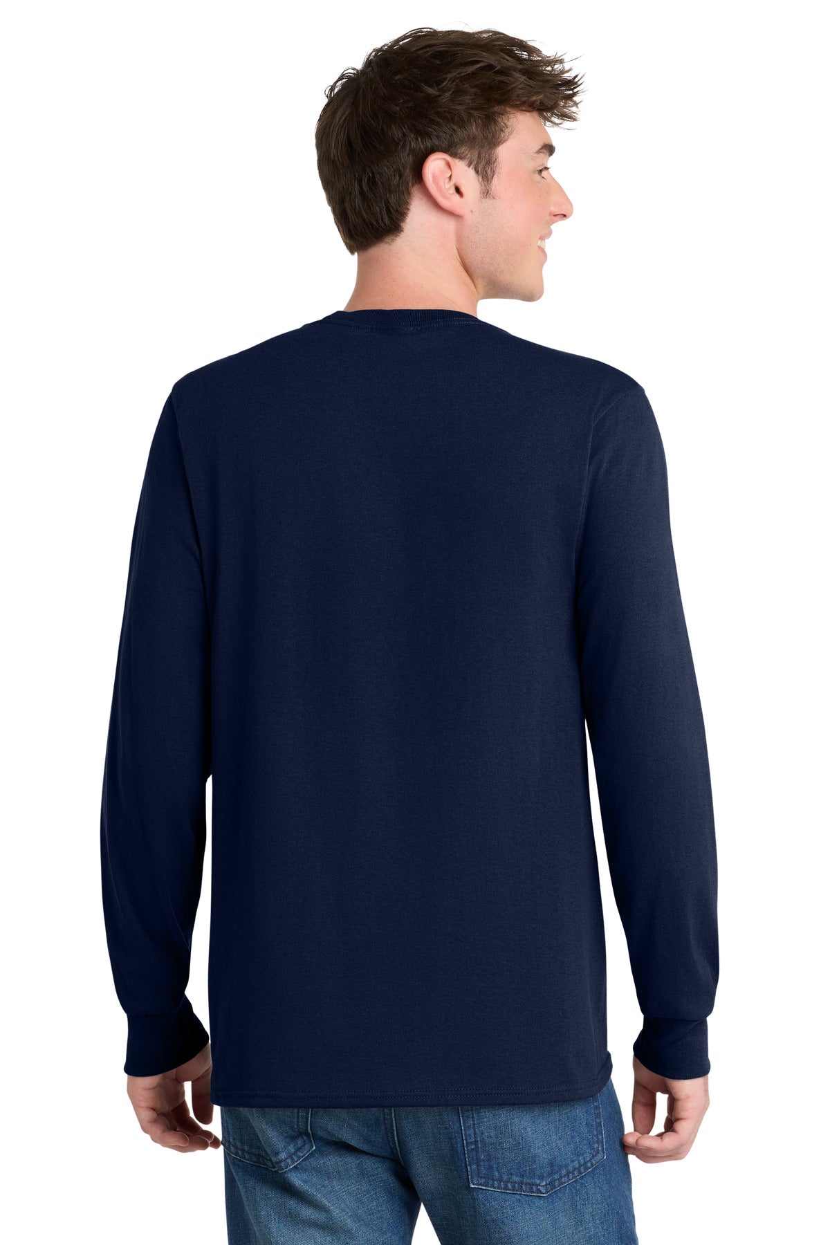Custom Embroidered Port & Co T-Shirts  in Navy