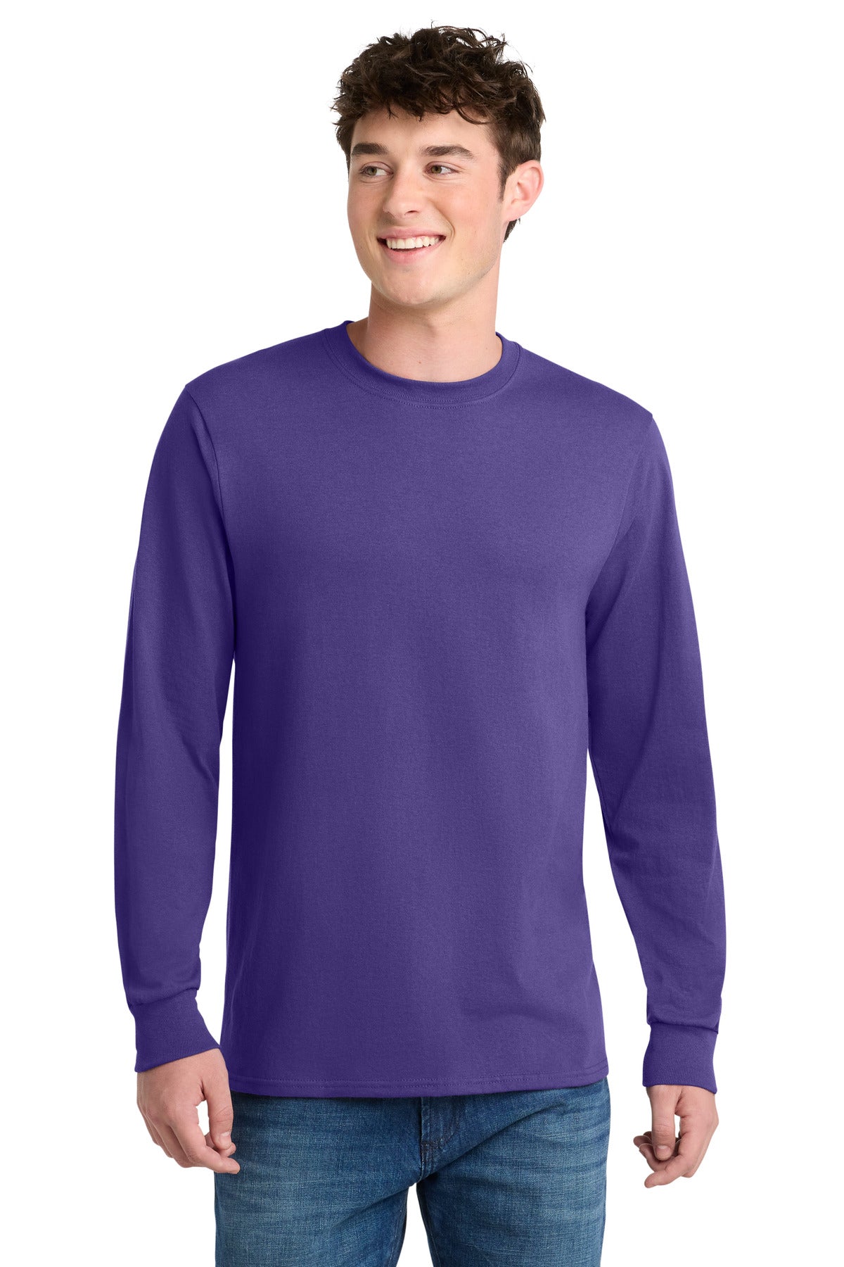 Custom Embroidered Port & Co T-Shirts  in Purple