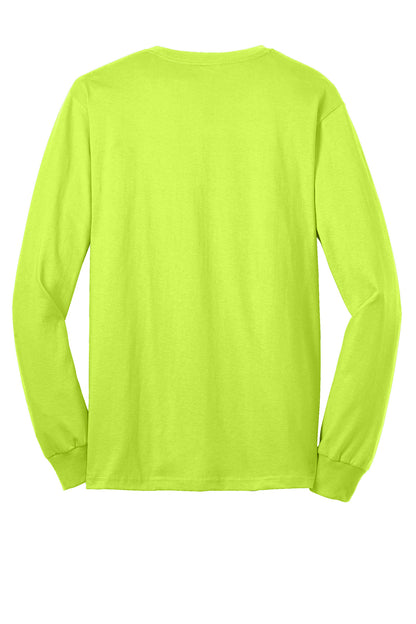 Custom Embroidered Port & Co T-Shirts  in Safety Green