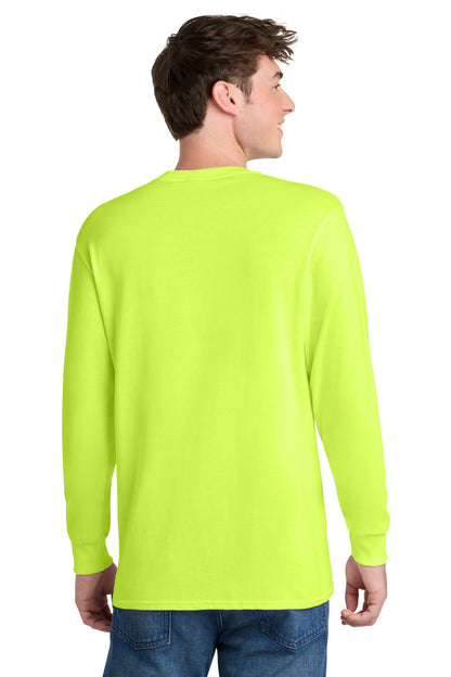 Custom Embroidered Port & Co T-Shirts  in Safety Green