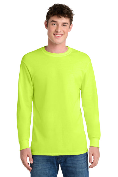 Custom Embroidered Port & Co T-Shirts  in Safety Green