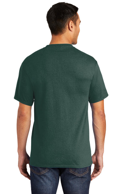 Custom Embroidered Port & Company Tall Core Blend Pocket Tee. PC55PT,Dark Green