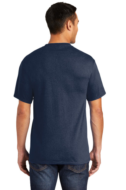 Custom Embroidered Port & Company Tall Core Blend Pocket Tee. PC55PT,Navy