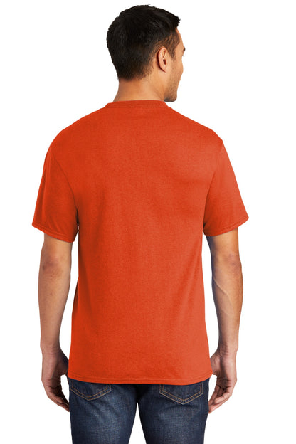 Custom Embroidered Port & Company Tall Core Blend Pocket Tee. PC55PT,Orange