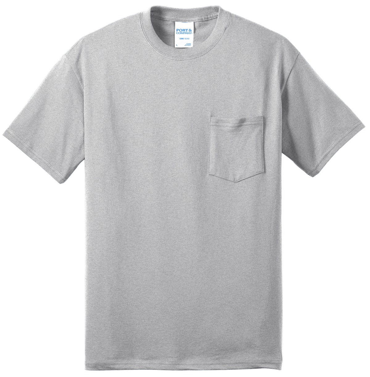 Custom Embroidered Port & Co T-Shirts  in Ash
