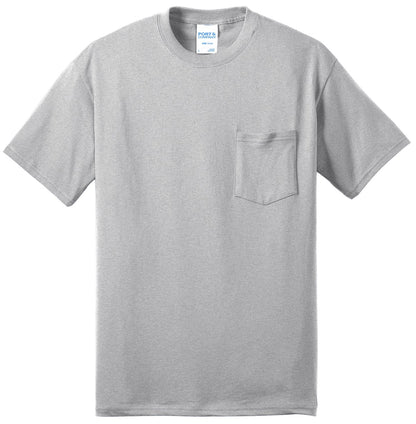 Custom Embroidered Port & Co T-Shirts  in Ash