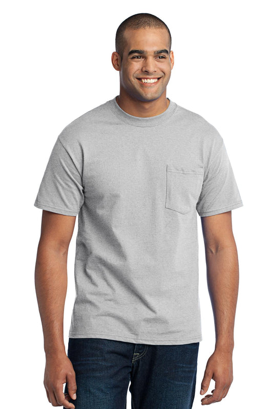 Port & Company - Core Blend Pocket Tee. PC55P Ash