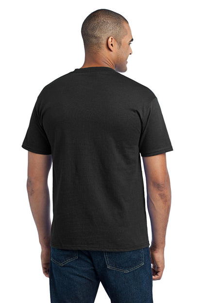 Custom Embroidered Port & Company - Core Blend Pocket Tee. PC55P,Jet Black