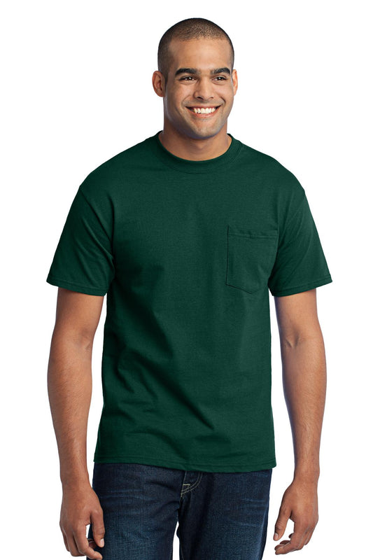 Port & Company - Core Blend Pocket Tee. PC55P Dark Green