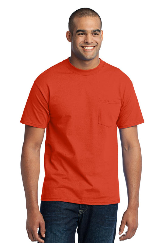 Port & Company - Core Blend Pocket Tee. PC55P Orange