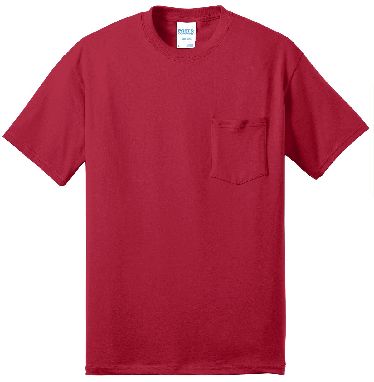 Port & Company - Core Blend Pocket Tee. PC55P Red
