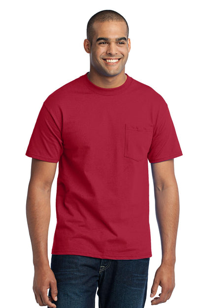 Port & Company - Core Blend Pocket Tee. PC55P Red