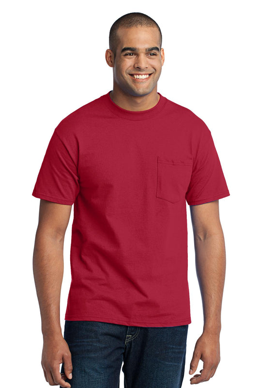 Port & Company - Core Blend Pocket Tee. PC55P Red