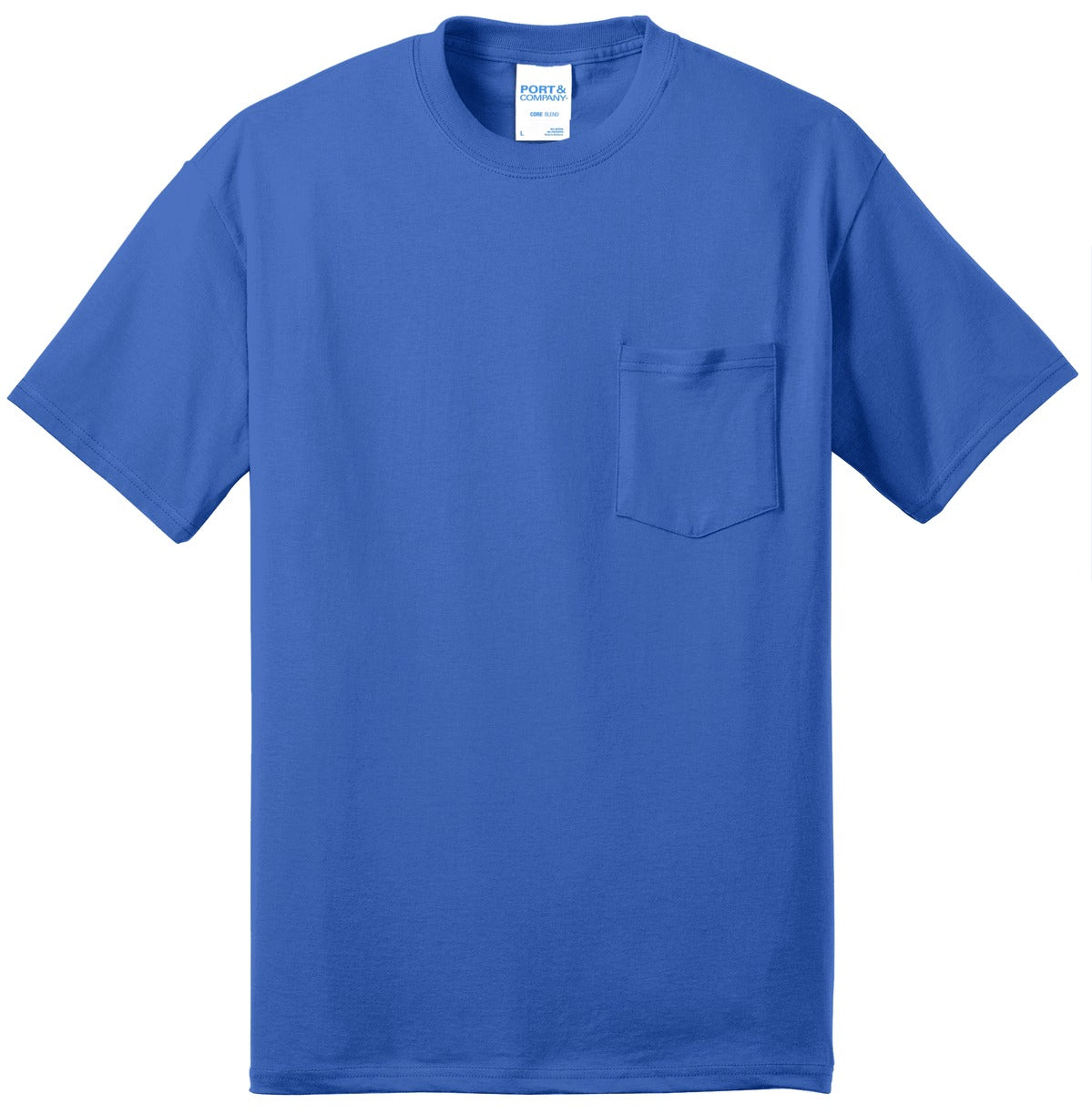 Port & Company - Core Blend Pocket Tee. PC55P Royal