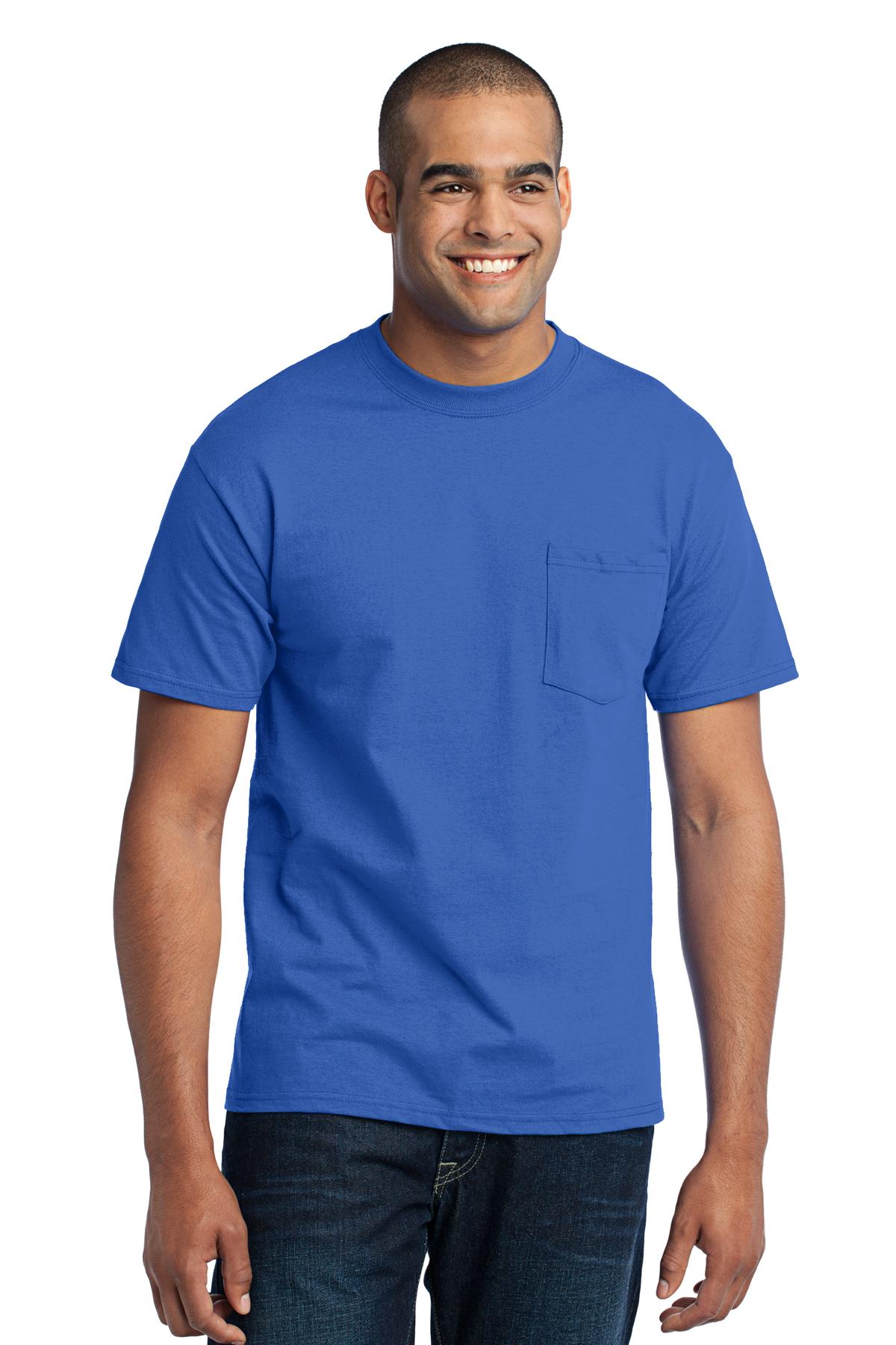 Port & Company - Core Blend Pocket Tee. PC55P Royal