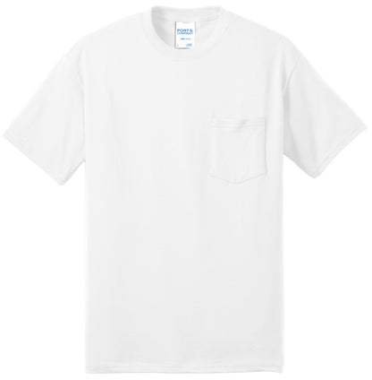 Custom Embroidered Port & Co T-Shirts  in White