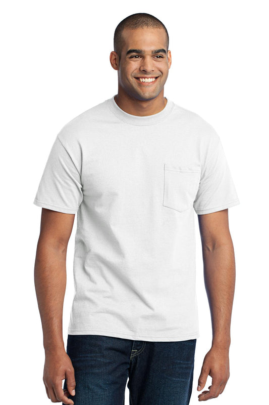 Port & Company - Core Blend Pocket Tee. PC55P White