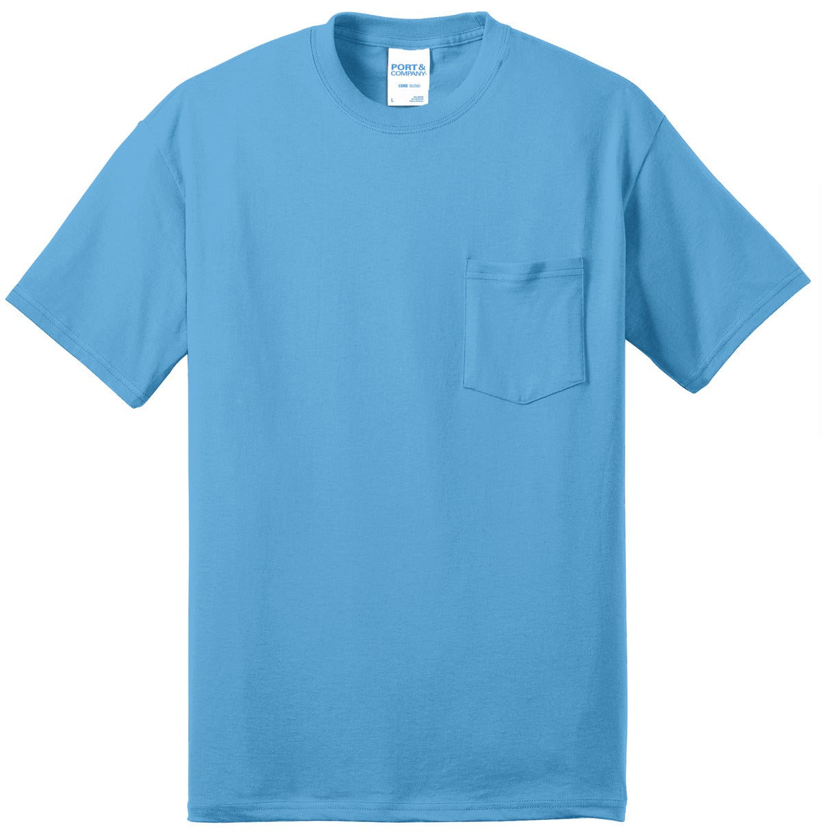Custom Embroidered Port & Co T-Shirts  in Aquatic Blue