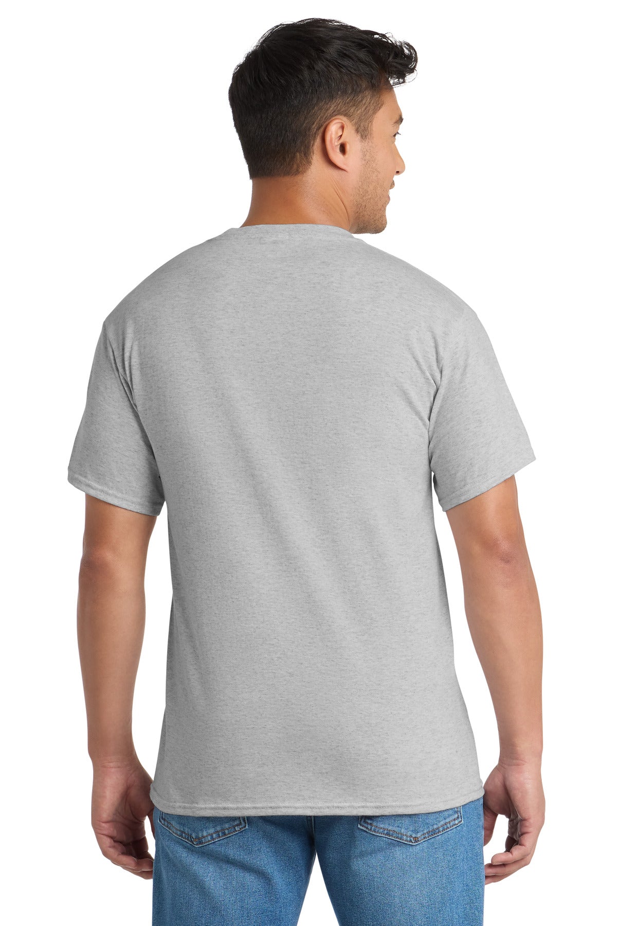 Custom Embroidered Port & Co T-Shirts  in Ash