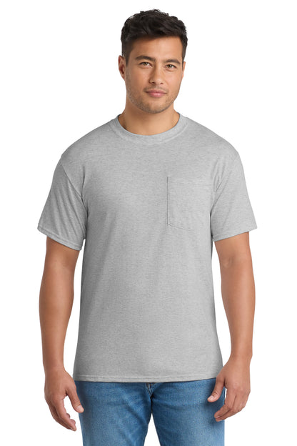 Custom Embroidered Port & Co T-Shirts  in Ash