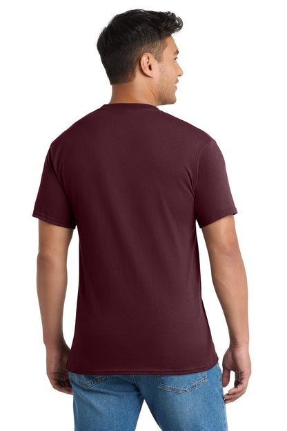 Custom Embroidered Port & Co T-Shirts  in Athletic Maroon