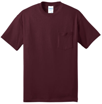 Port & Company - Core Blend Pocket Tee. PC55P Athletic Maroon