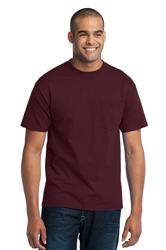 Port & Company - Core Blend Pocket Tee. PC55P Athletic Maroon