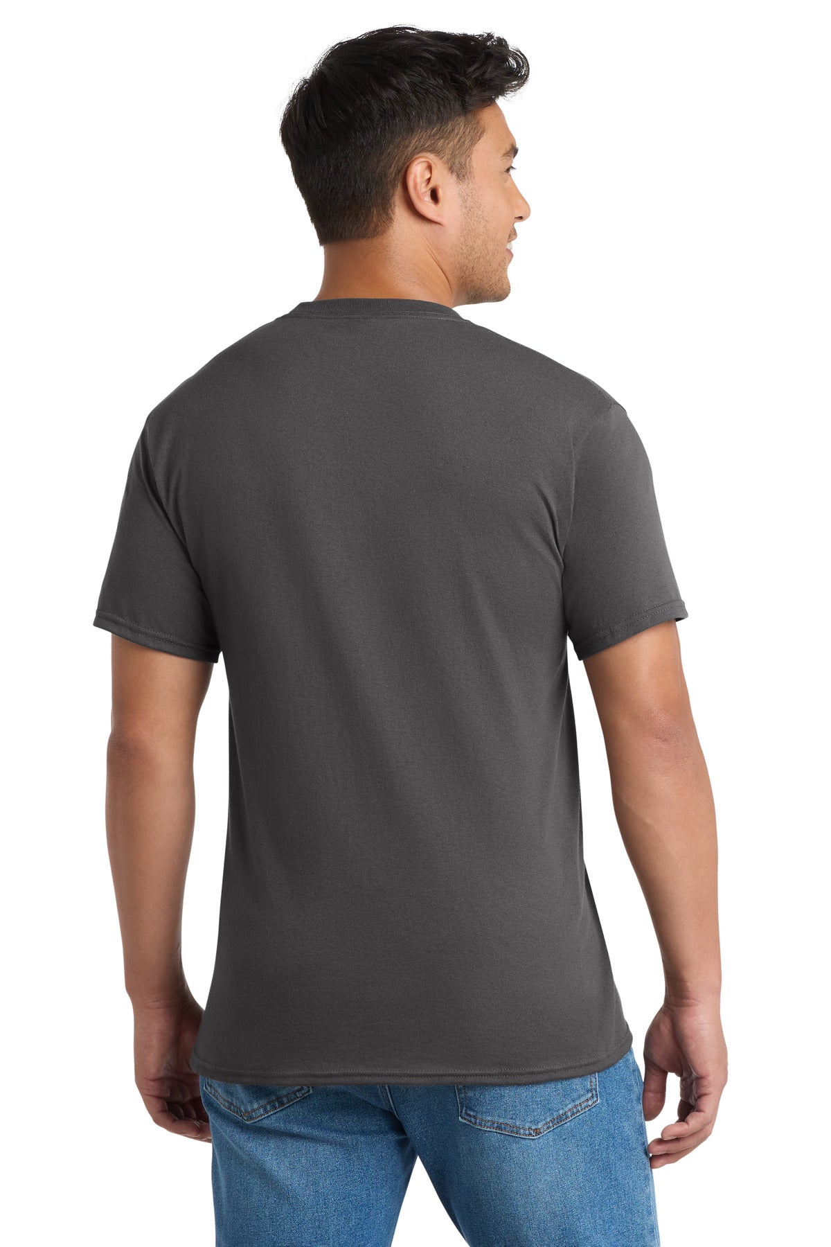 Custom Embroidered Port & Co T-Shirts  in Charcoal