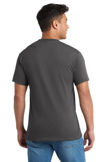 Custom Embroidered Port & Co T-Shirts  in Charcoal