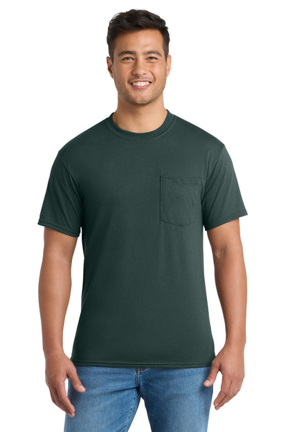 Custom Embroidered Port & Co T-Shirts  in Dark Green
