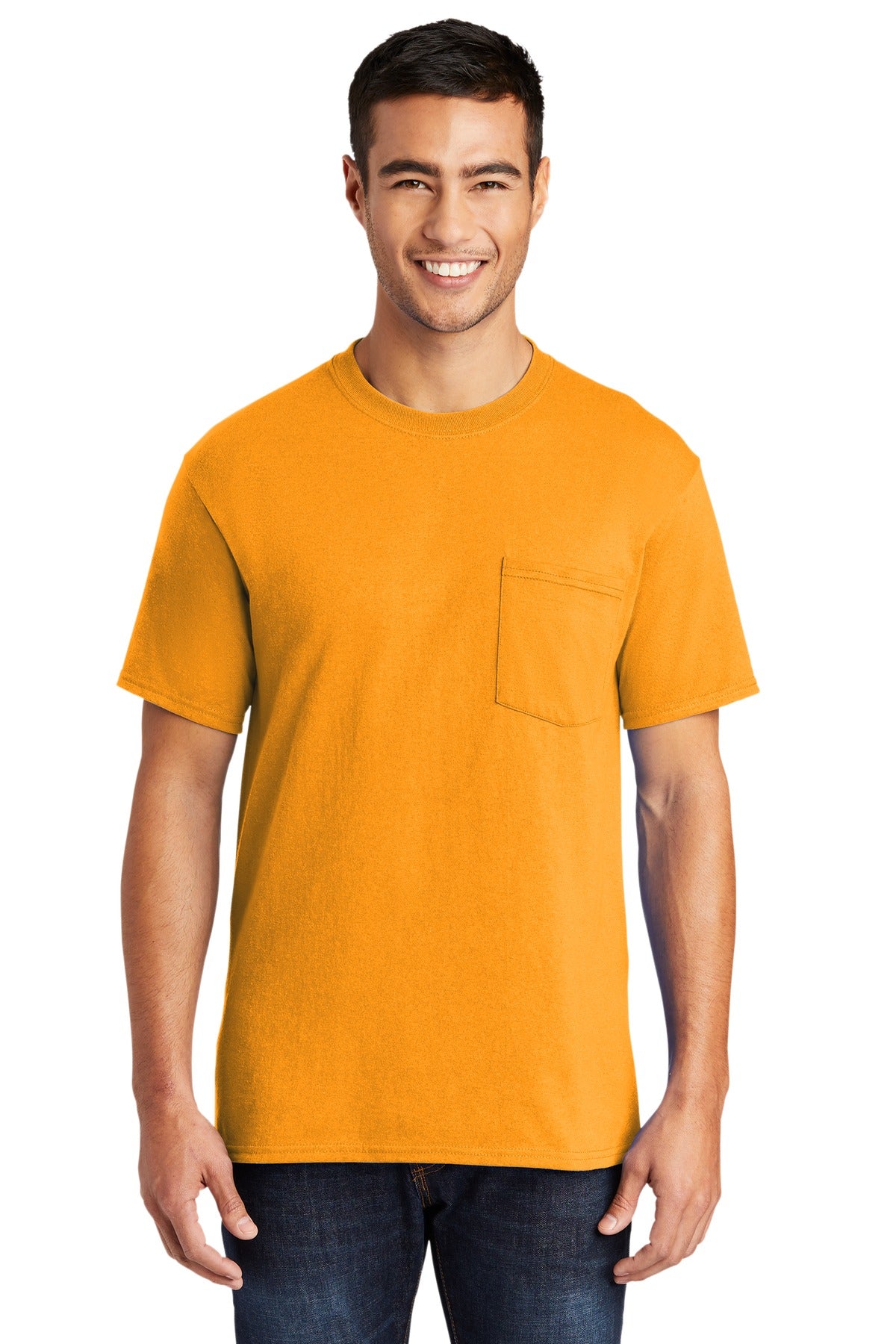 Custom Embroidered Port & Co T-Shirts  in Gold