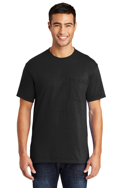 Port & Company - Core Blend Pocket Tee. PC55P Jet Black