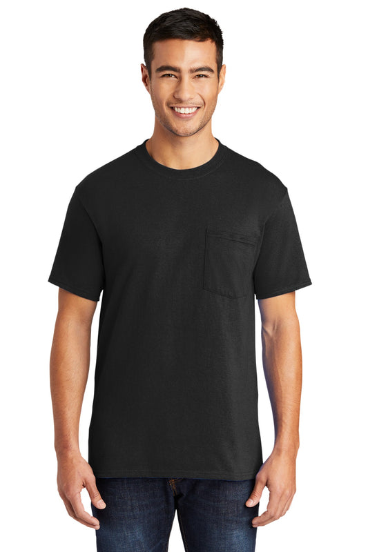 Port & Company - Core Blend Pocket Tee. PC55P Jet Black