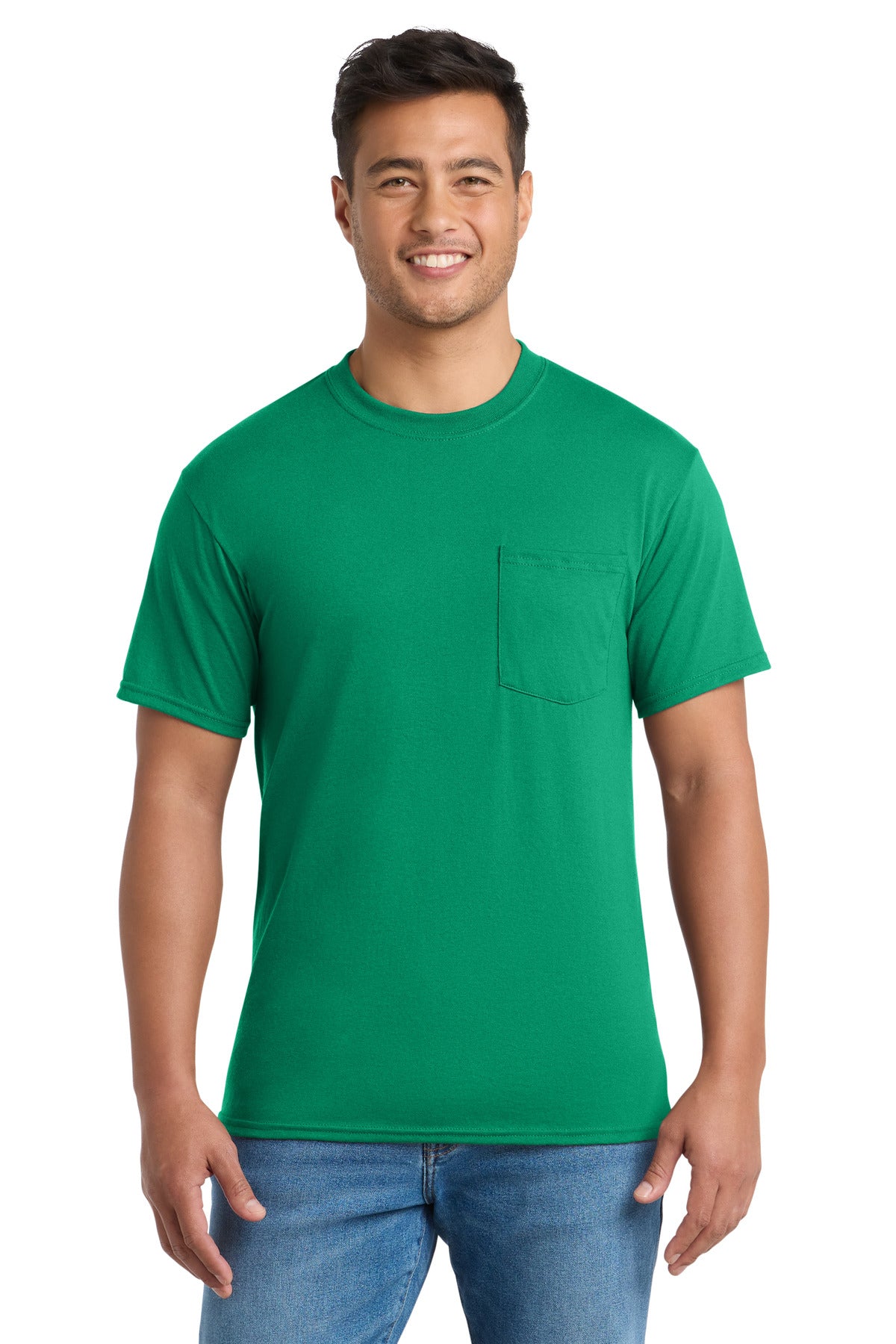 Custom Embroidered Port & Co T-Shirts  in Kelly