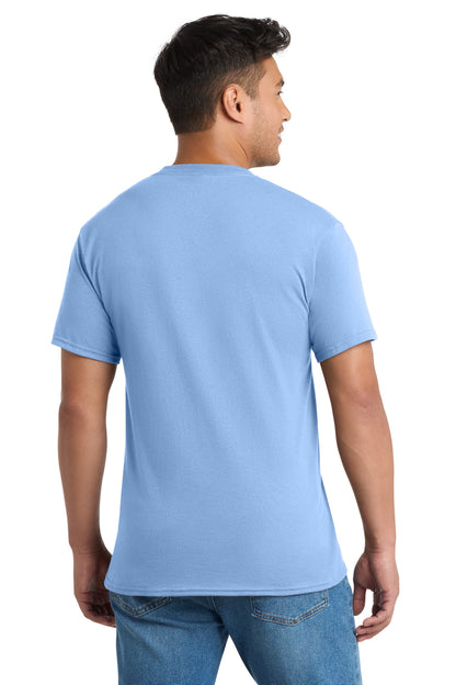 Custom Embroidered Port & Co T-Shirts  in Light Blue