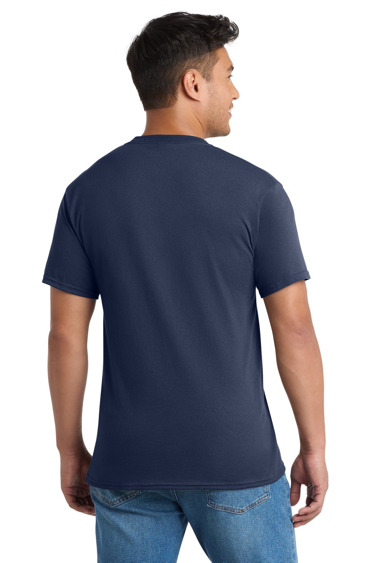 Custom Embroidered Port & Co T-Shirts  in Navy