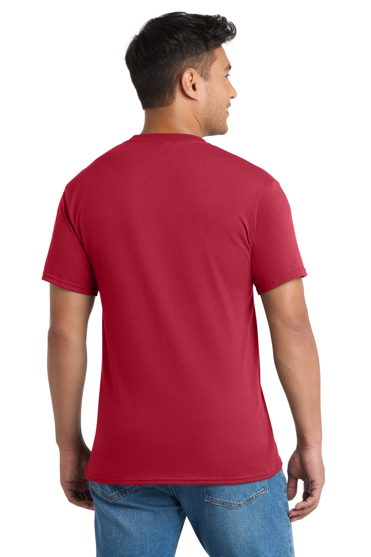 Custom Embroidered Port & Co T-Shirts  in Red