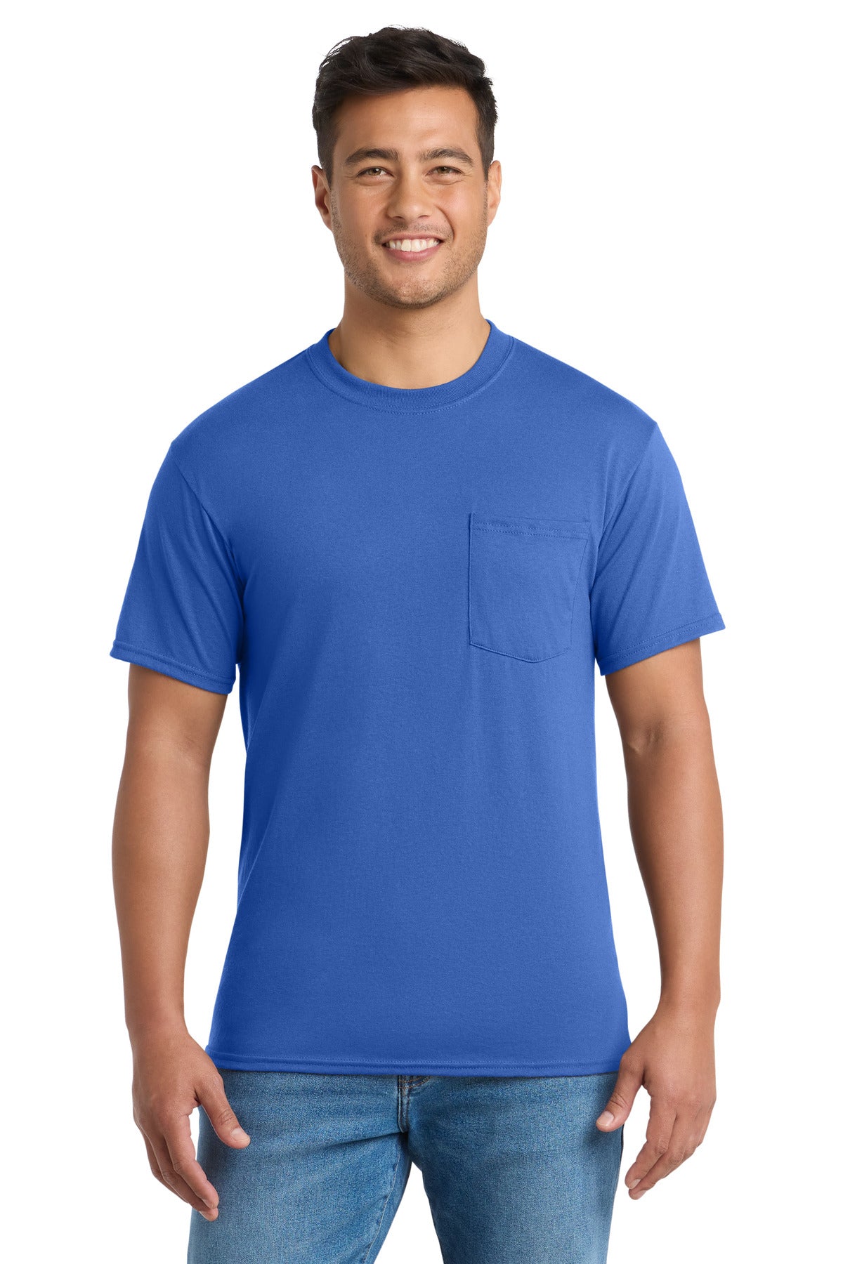 Custom Embroidered Port & Co T-Shirts  in Royal