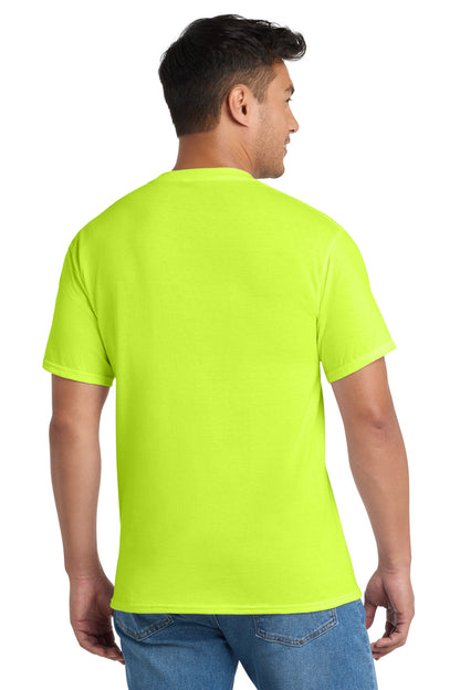 Custom Embroidered Port & Co T-Shirts  in Safety Green