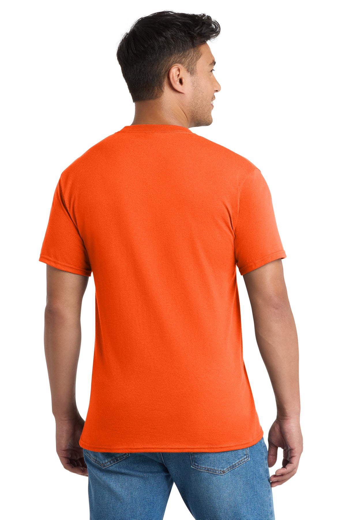 Custom Embroidered Port & Co T-Shirts  in Safety Orange