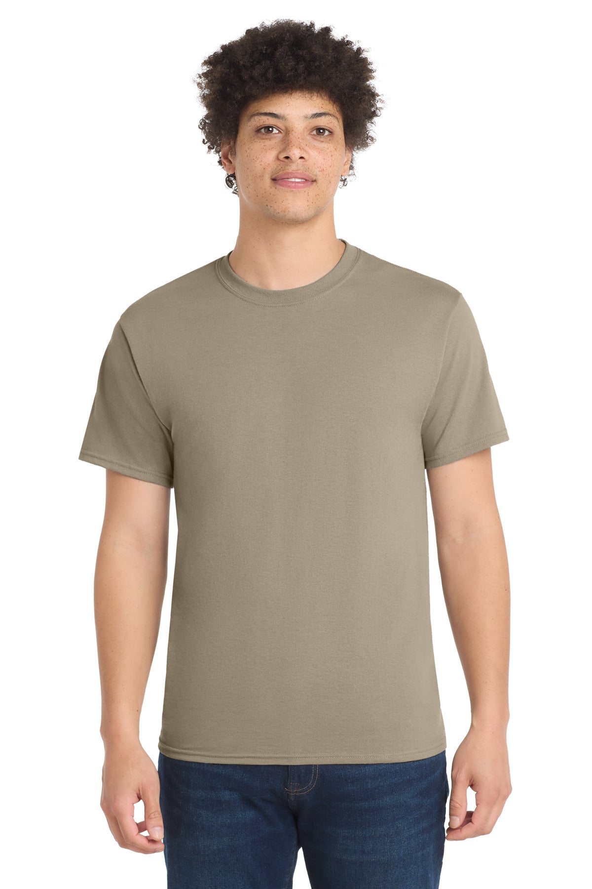Custom Embroidered Port & Co Clothing in Desert Sand