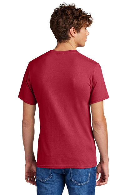 Custom Embroidered Port & Company Tall Core Blend Tee. PC55T,Red