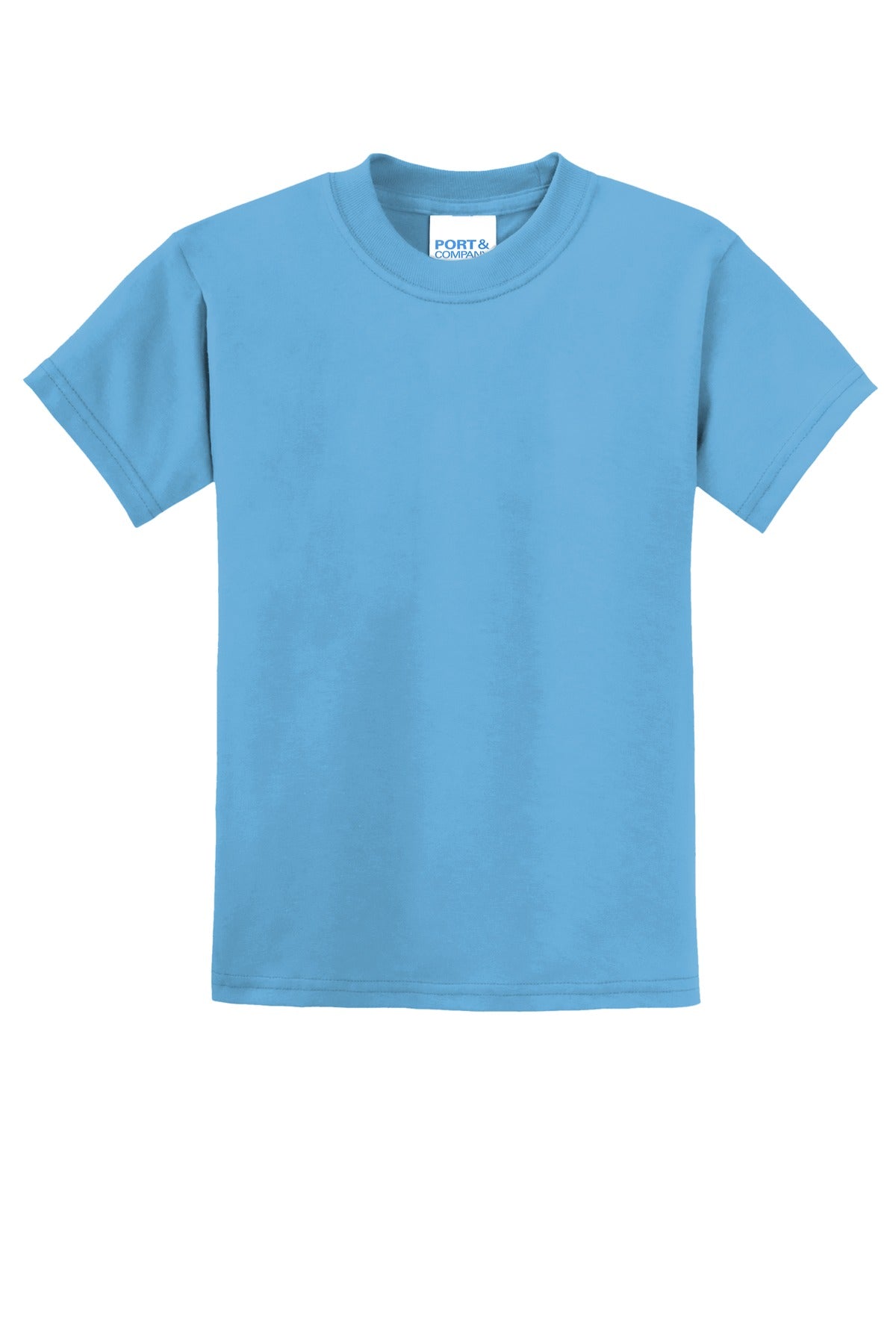 Custom Embroidered Port & Co T-Shirts  in Aquatic Blue