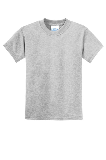 Custom Embroidered Port & Co T-Shirts  in Ash