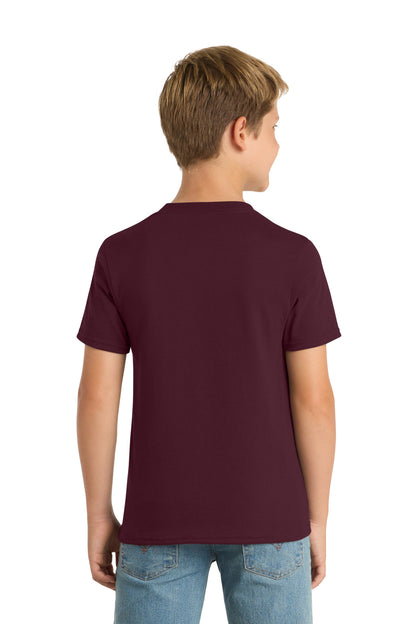 Custom Embroidered Port & Co T-Shirts  in Athletic Maroon