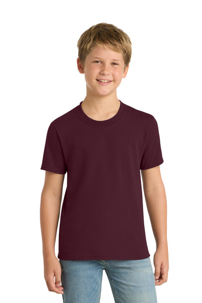 Custom Embroidered Port & Co T-Shirts  in Athletic Maroon