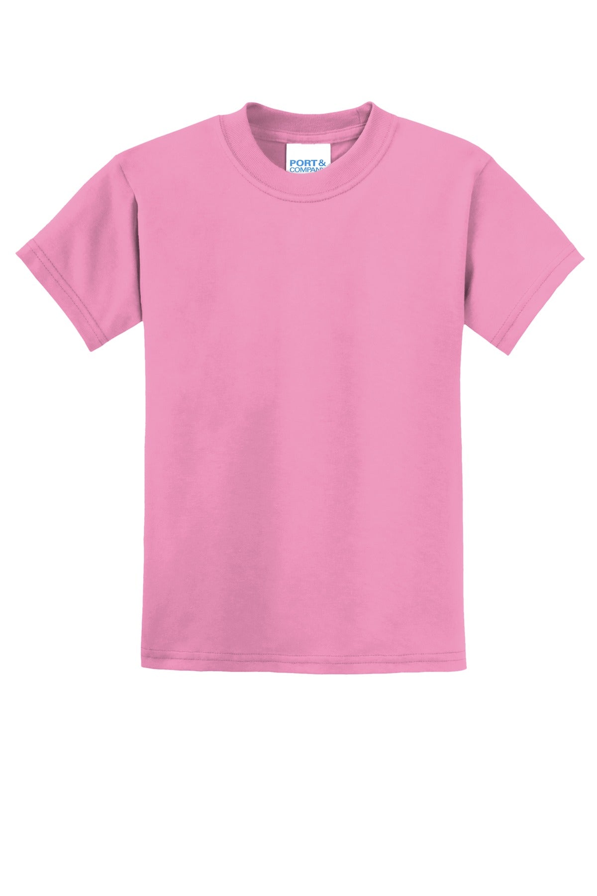 Custom Embroidered Port & Co T-Shirts  in Candy Pink