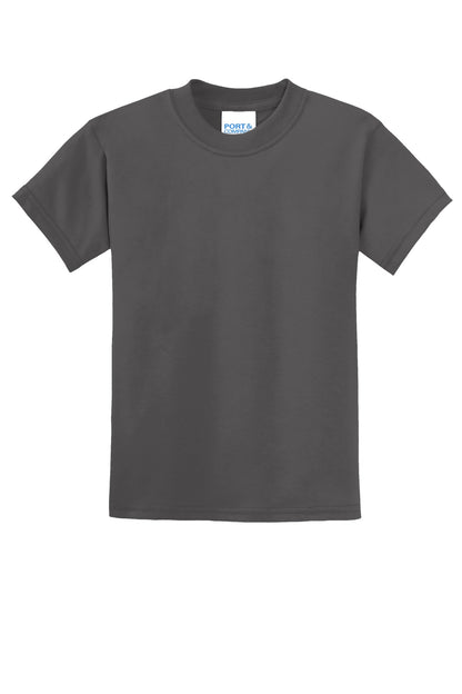 Custom Embroidered Port & Co T-Shirts  in Charcoal